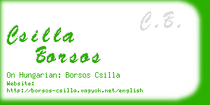 csilla borsos business card